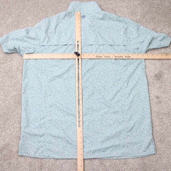 Gillz AOP Shirt Mens Large Blue Fish All Over Print Polyester Stretch L/S Button - Picture 13 of 16